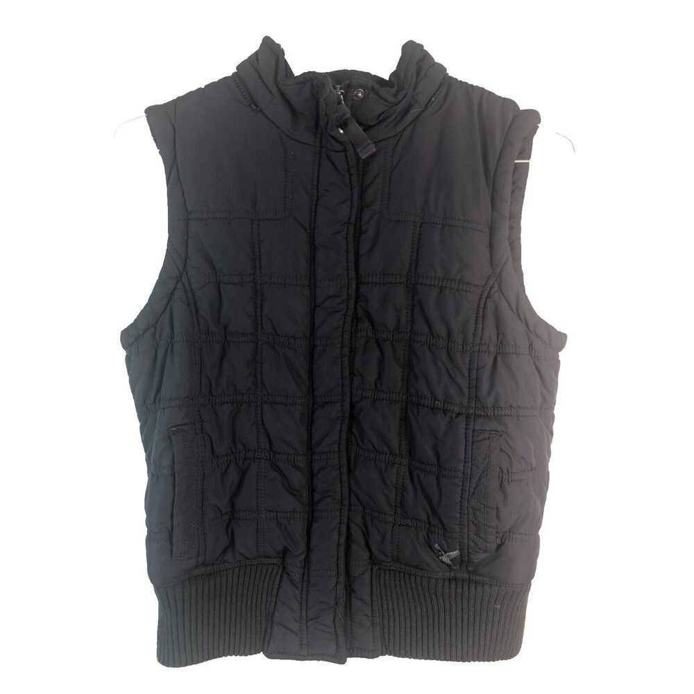 American Eagle Navy & Purple Lining Puffer Vest Women Sz Large (No Hood)